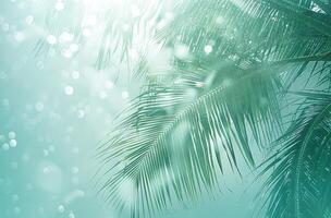 ai generiert Palme Baum und Strand Hintergrund foto