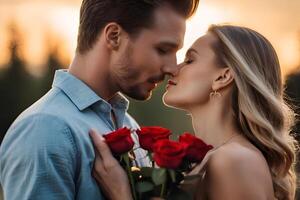 ai generiert romantisch Paar Hintergrund zum Valentinstag Tag Veranstaltungen foto