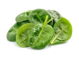Spinat Blätter Salat auf Weiß Hintergründe foto