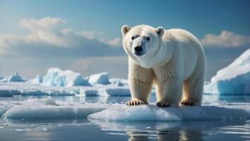 ai generiert Weiß Polar- Bär im das Norden foto