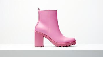 ai generiert Rosa Knöchel Stiefel isoliert auf Weiß Hintergrund mit Kopieren Raum zum Werbung. generativ ai foto