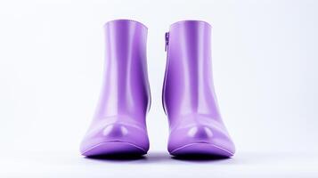 ai generiert violett Knöchel Stiefel isoliert auf Weiß Hintergrund mit Kopieren Raum zum Werbung. generativ ai foto