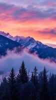 ai generiert alpin Berge Sonnenaufgang, Hintergrund Bild, generativ ai foto