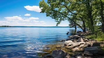 ai generiert Wasser See Vorderseite ai generiert foto