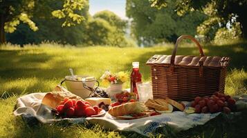 ai generiert Sandwich Picknick Mittagessen ai generiert foto