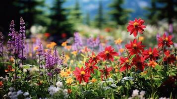 ai generiert blühen botanisch Wildblumen ai generiert foto