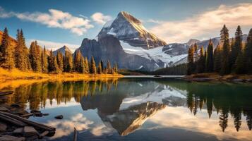 ai generiert Wandern Berg und See ai generiert foto