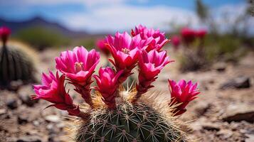 ai generiert trocken Kaktus Blume Wüste ai generiert foto