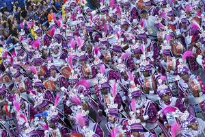 Rio, Brasilien, Februar 12, 2024. Paraden von das Samba Schulen unidos tun viradouro von das Besondere Gruppe, während das Karneval im das Stadt von Rio de Janeiro im Sapucai Straße foto