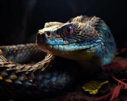 ai generiert das blauzüngig skink ist giftig Schlange Spezies gefunden im Australien foto