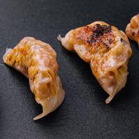 Gyoza oder Knödel Snack schließen oben foto