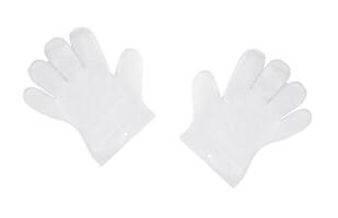Vinyl schützend Handschuhe auf Weiß Hintergrund foto
