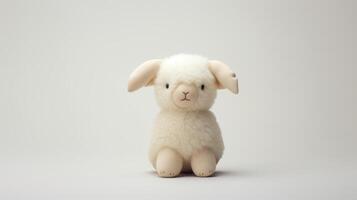 ai generiert Schaf ausgestopft Tier Spielzeug zum Kinder, ai foto