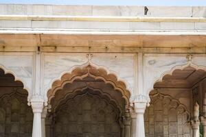 architektonisch Einzelheiten von lal qila - - rot Fort gelegen im alt Delhi, Indien, Aussicht Innerhalb Delhi rot Fort das berühmt indisch Sehenswürdigkeiten foto