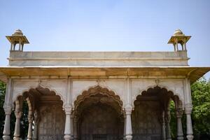 architektonisch Einzelheiten von lal qila - - rot Fort gelegen im alt Delhi, Indien, Aussicht Innerhalb Delhi rot Fort das berühmt indisch Sehenswürdigkeiten foto