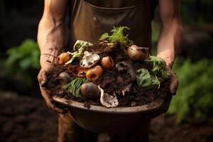 ai generiert Kompostierung Essen Abfall. generieren ai foto