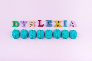 Dyslexie Bewusstsein Konzept mit Briefe foto