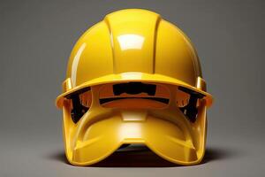 ai generiert wachsam Arbeiter mit Gelb Helm Hut. generieren ai foto
