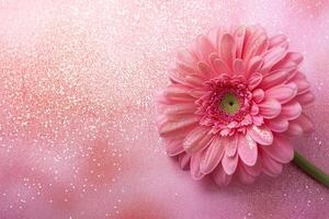 ai generiert elegant Rosa Blumen- Hintergrund mit funkelnd funkeln, Ideal zum Damen Tag, Mutter Tag Inhalt, Gruß Karten, und romantisch Veranstaltung Hintergründe. generativ ai. foto