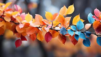 ai generiert beschwingt Herbst Wald, ein bunt Meisterstück von Natur Schönheit generiert durch ai foto