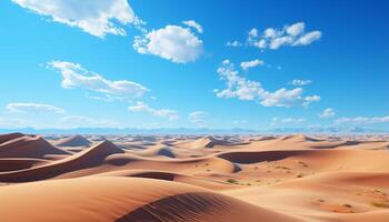 ai generiert trocken Afrika majestätisch Sand Dünen Welligkeit unter sengend Sonne generiert durch ai foto