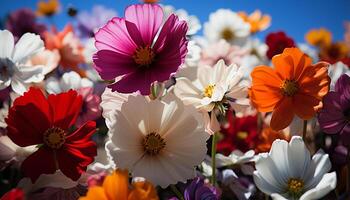 ai generiert Frische und Schönheit im Natur ein beschwingt Strauß von bunt Blumen generiert durch ai foto