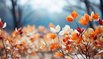 ai generiert beschwingt Herbst Blätter schmücken das Wald, präsentieren Natur Schönheit generiert durch ai foto