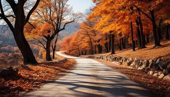 ai generiert das beschwingt Herbst Baum Farben ein still ländlich Landschaft generiert durch ai foto