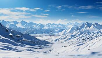 ai generiert Berg Gipfel im Winter, ein Panorama- Schönheit im Natur generiert durch ai foto