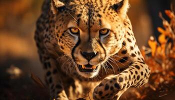 ai generiert majestätisch Gepard, wild Schönheit, entdeckt im afrikanisch Savanne generiert durch ai foto