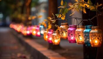 ai generiert Nacht Feier Kerzenlicht leuchtet das dunkel, symbolisieren Spiritualität und Kulturen generiert durch ai foto
