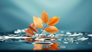 ai generiert Herbst beschwingt Farben reflektieren auf still Teich, Natur Schönheit generiert durch ai foto