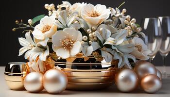 ai generiert Frische von Frühling im ein Vase, ein Geschenk von Eleganz generiert durch ai foto