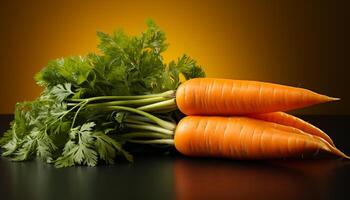 ai generiert Frische von organisch Gemüse, gesund Essen, Natur Kopfgeld auf Tabelle generiert durch ai foto