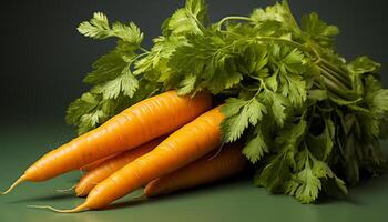 ai generiert frisch, gesund, organisch Gemüse ein beschwingt, bunt Sommer- Salat generiert durch ai foto