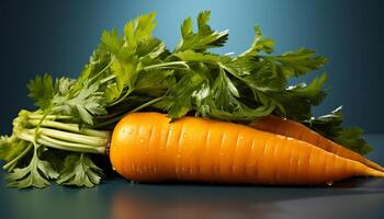 ai generiert Frische und Gesundheit im ein Vegetarier Mahlzeit organisch Karotte Salat generiert durch ai foto
