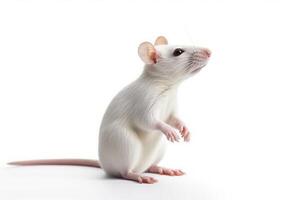 Weiß Ratte isolieren auf Weiß hintergrund.generativ ai. foto