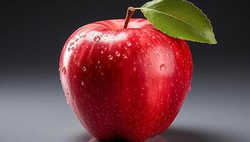 ai generiert Frische Tropfen auf Apfel, Natur saftig, beschwingt, gesund Snack generiert durch ai foto