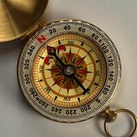 Makro Bild von ein Kompass foto
