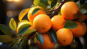 ai generiert Frische von Zitrusfrüchte Obst im Natur, beschwingt Farben von orange, Gelb, und Grün generiert durch ai foto