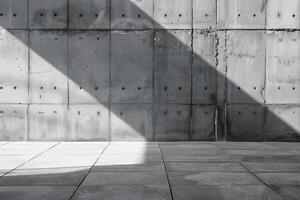 ai generiert Beton Mauer mit Schatten Muster foto