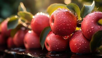 ai generiert frisch Frucht, nass mit Tau, reif und saftig, Natur Dessert generiert durch ai foto