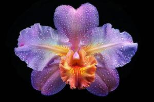 ai generiert Orchidee Pracht verbessert durch Morgen Tau foto