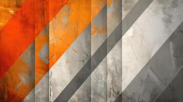 ai generiert Vertikale abstrakt Hintergrund mit Orange und grau geometrisch Texturen. modern Eleganz entfaltet sich, ai generiert. foto
