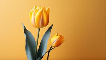 ai generiert ein beschwingt Strauß von Tulpen, ein Geschenk von Liebe generiert durch ai foto