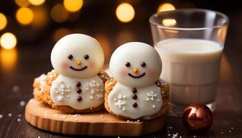 ai generiert hausgemacht Lebkuchen Kekse bringen Freude zu Winter Feierlichkeiten generiert durch ai foto