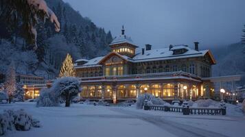 ai generiert schön draussen Aussicht von ein Restaurant foto