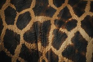 ai generiert extrem Makro Schuss von Giraffe Haut foto