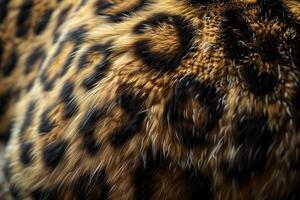 ai generiert extrem Makro Schuss von Leopard Pelz foto