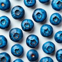 ai generiert frisch reif groß Blaubeeren, ökologisch Weiß Hintergrund - - ai generiert Bild foto